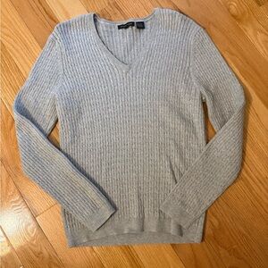 JEANNE PIERRE Gray V-Neck Sweater